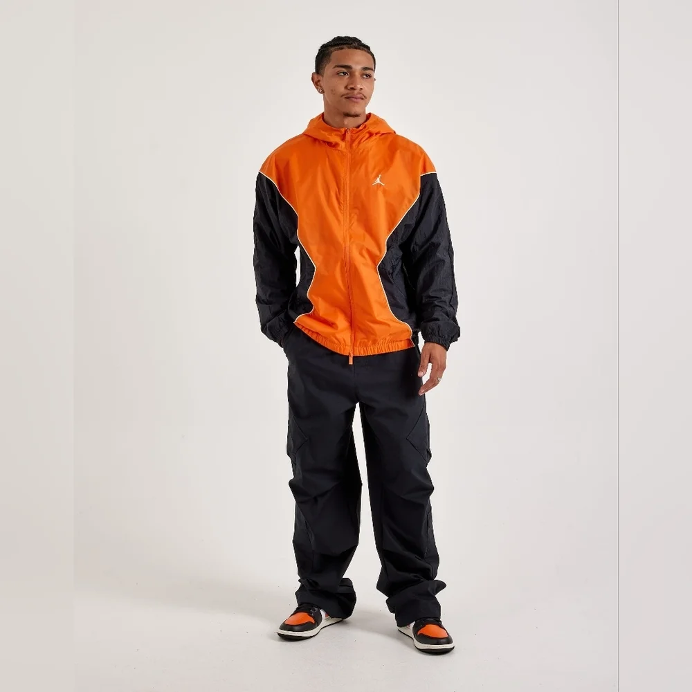 Nike Jordan Brooklyn Men's Hooded Draft Jacket HF9333-805 Starfish/Black Size S